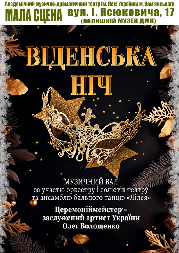 Придбати квиток на Віденська ніч (АМДТ ім. Лесі Українки): Віденська ніч в АМДТ ім. Лесі Українки (МАЛА СЦЕНА) 