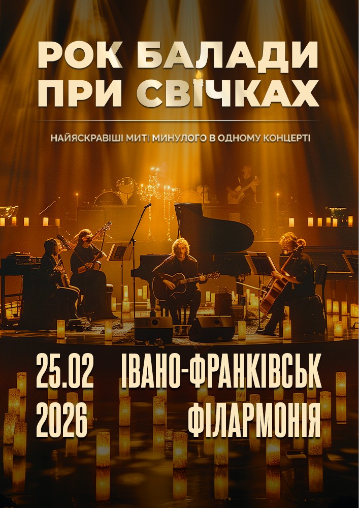 Придбати квиток на Рок Балади При Свічках в Івано-Франківська Обласна Філармонія імені Іри Маланюк 