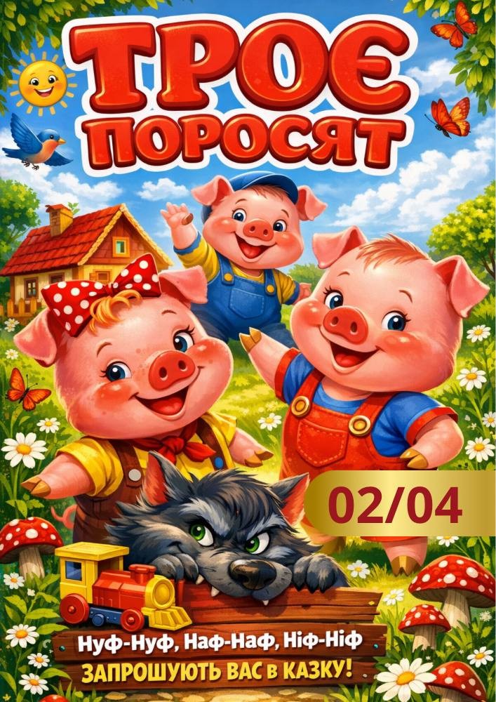 Придбати квиток на Казка «Троє поросят» (Театр ім. І. Кочерги) в МБК 