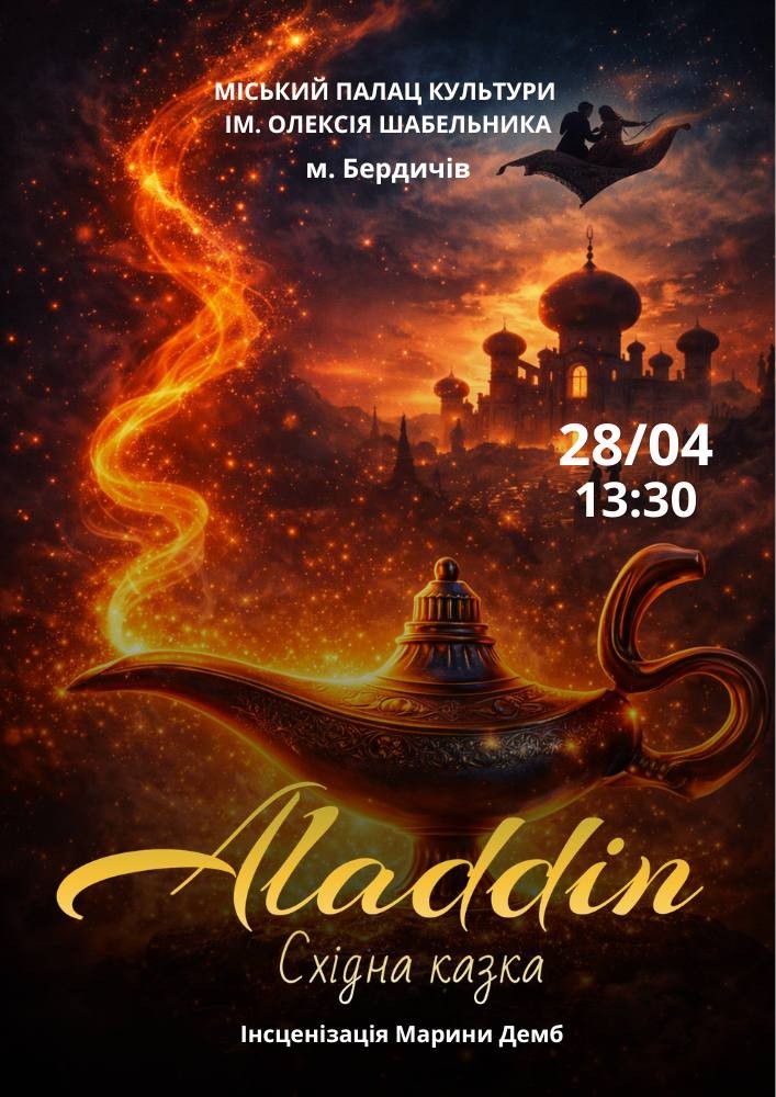 Придбати квиток на «Аладдін» (Театр ім. І. Кочерги) в ПК ім. О. Шабельника 