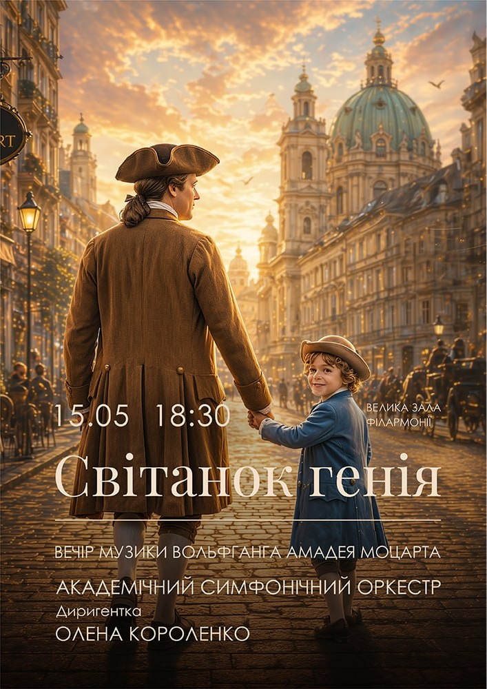 Придбати квиток на Світанок генія. Музика Моцарта. Академічний симфонічний оркестр в Закарпатська обласна філармонія 