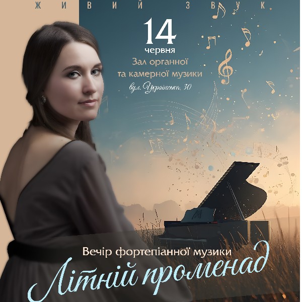 Вечір фортепіанної музики. «Літній променад - Маргарита ГОЛОВКО»