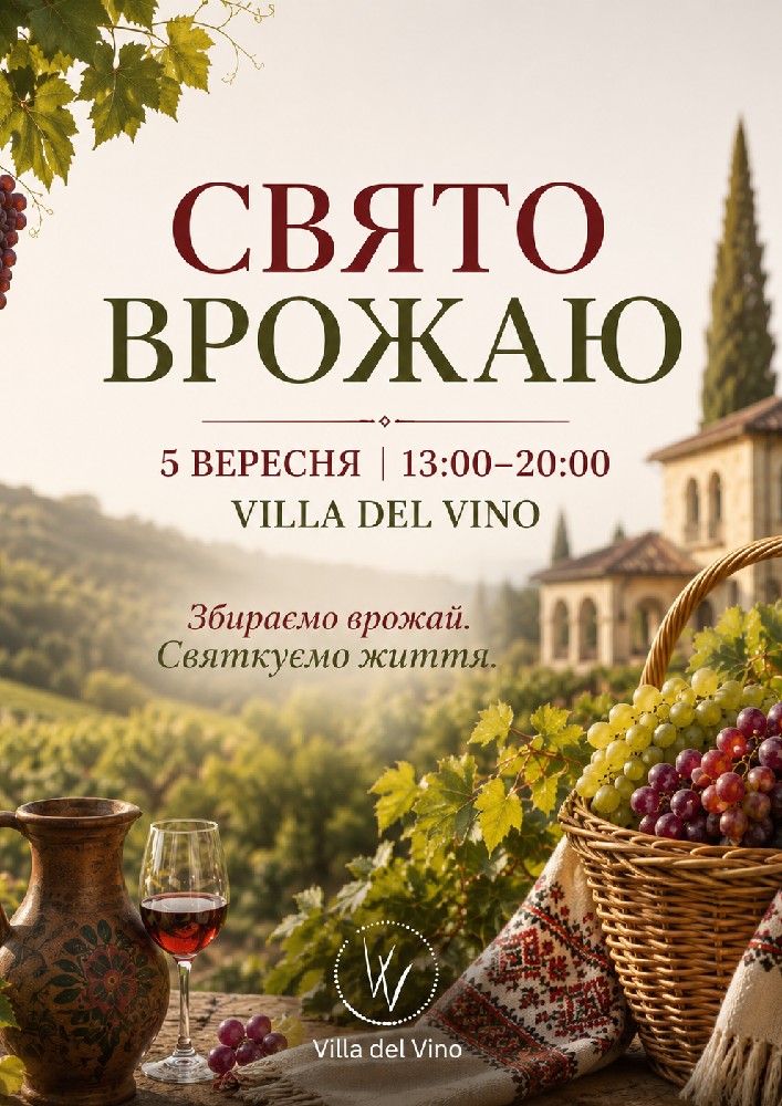 Придбати квиток на Свято врожаю в Маєток Villa del vino 