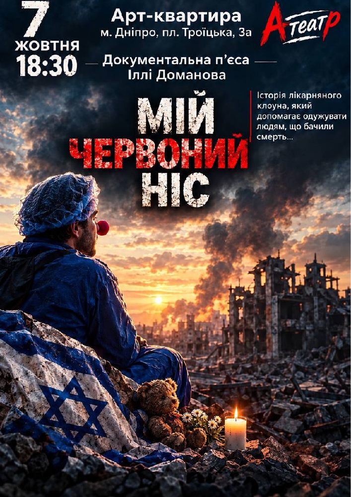 Придбати квиток на «Мій червоний ніс». Документальна п`єса Іллі Доманова в Арт-центр Квартира 